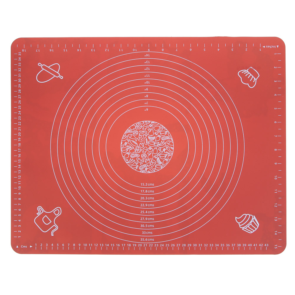 VETTA Коврик силиконовый для раскатки теста с принтом, 50х40см, 3 цвета - #6