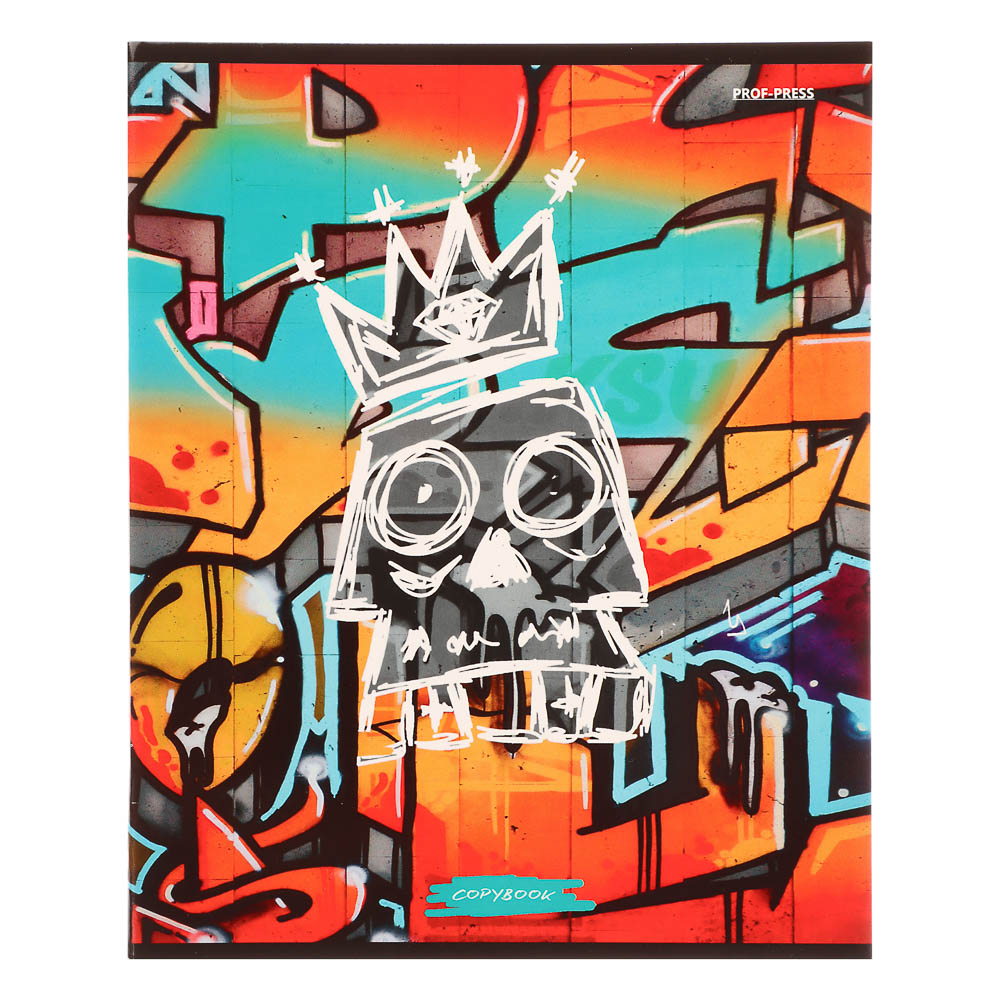 Тетрадь 48л. в клетку, офсет, обл. мел.картон, скрепка, твин лак, микс - #18