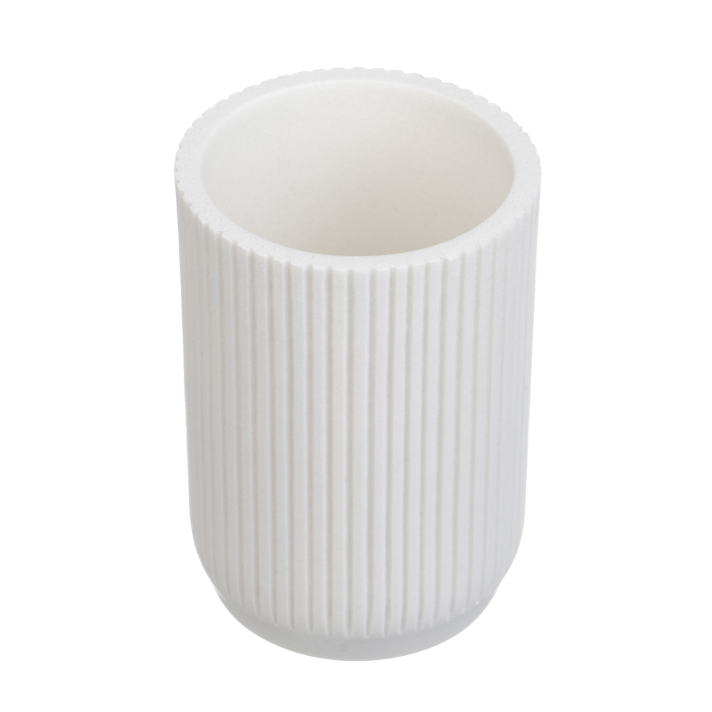 Стакан для ванной комнаты тм VETTA Дакота, смола (полирезин), белый, 6,6x6,6x9,5см - #2