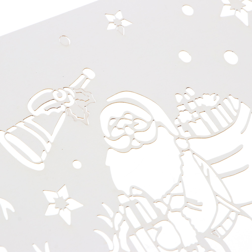 СНОУ БУМ Новогодний трафарет для окон, 20x20 см, картон, 6 дизайнов - #4