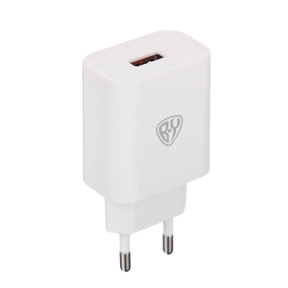 BY Сетевое зарядное устройство Jupiter 18 Вт, USB-A, QC, 110-240В,50-60Гц, пластик, белый - #3