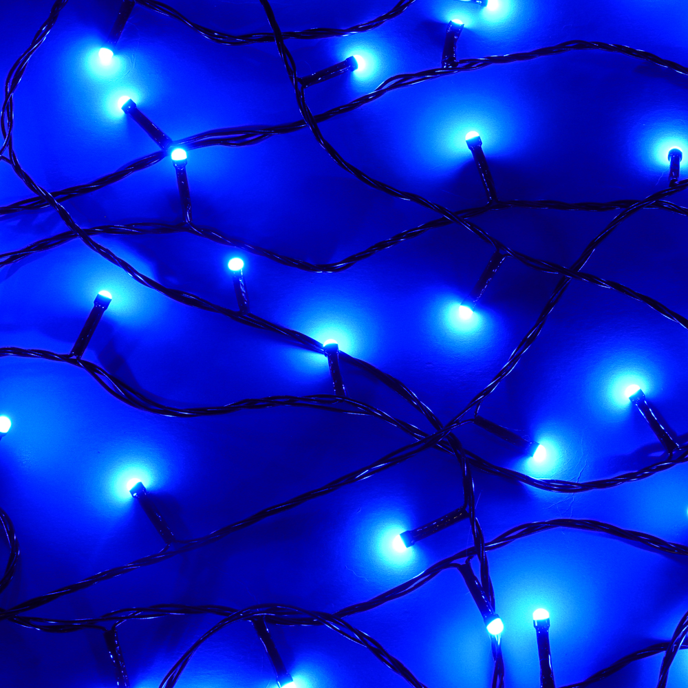 СНОУ БУМ Гирлянда эл. вьюн 20м, 200LED, синий, 8 режимов, ПВХ черный, 220В - #1