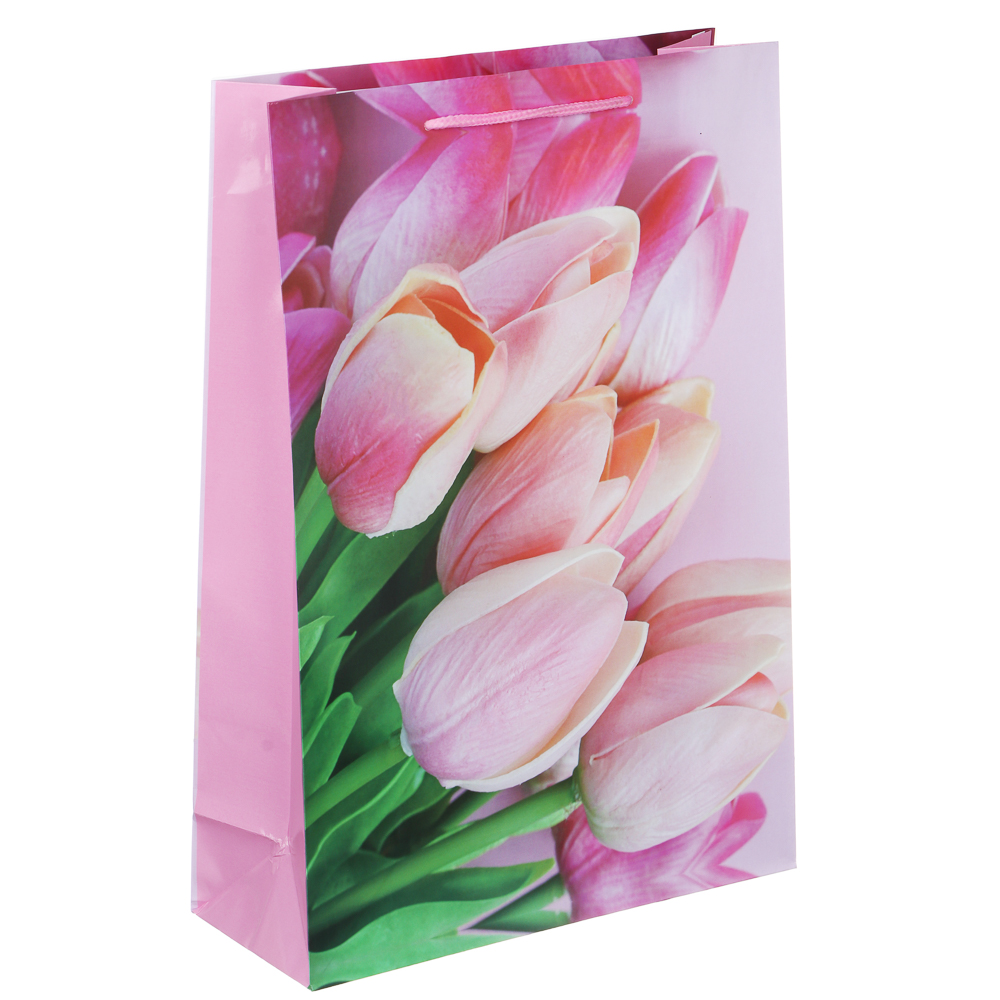 LADECOR Пакет подарочный, бумажный, 26x38x10 см, 4 дизайна, тюльпаны - #5