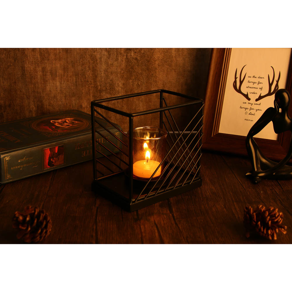 Подсвечник металлический со стеклянной чашей, 12х8х12 см - #7