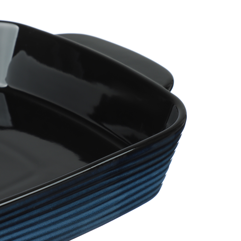 Форма для запекания и сервировки квадратная 26х21х5см тм MILLIMI синий, керамика - #3