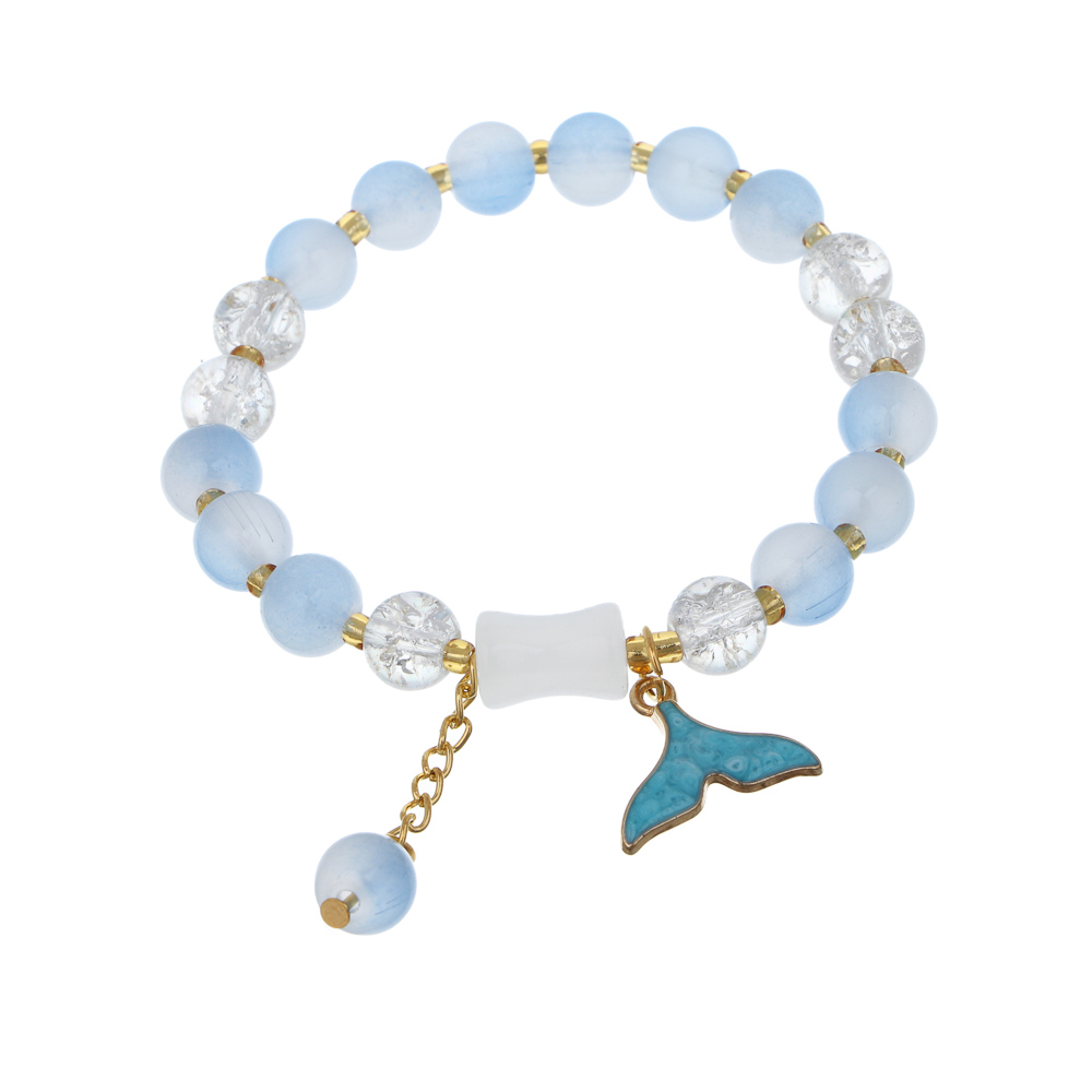 ЮНИLOOK Браслет с декором, d7см, d бусин 0,8мм, 6 цветов, стекло, #5 - #3