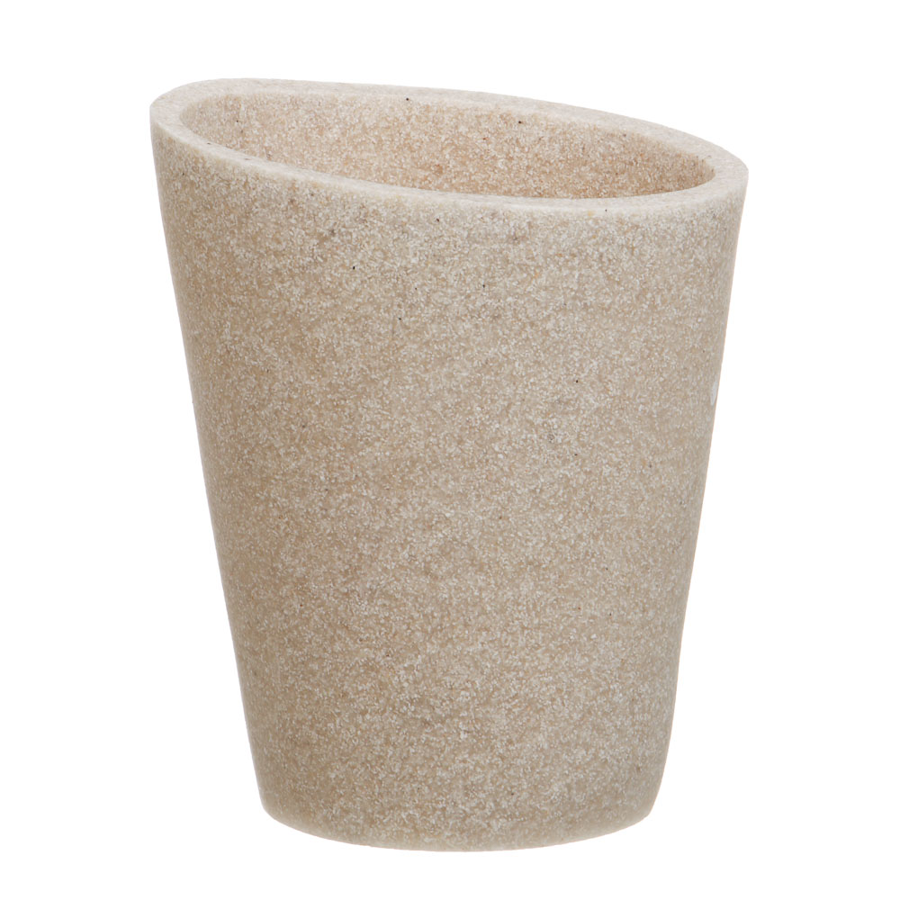 Стакан для ванной комнаты тм VETTA Дюна, смола (полирезин), бежевый, 10x7x11,5см - #1