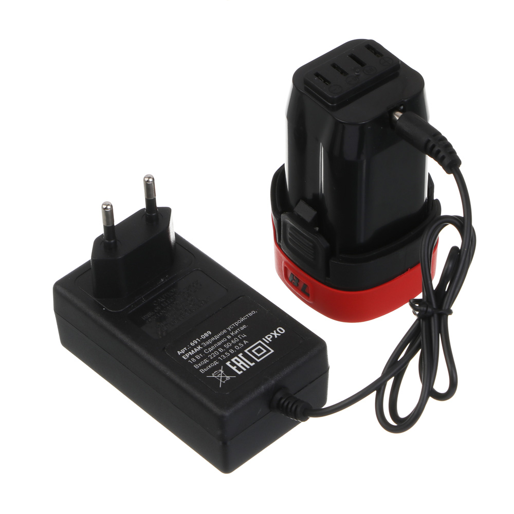 ЕРМАК Дрель-Шуруповерт бесщеточный в кейсе, 2 АКБ, 20в/2А, короткий корпус - #7