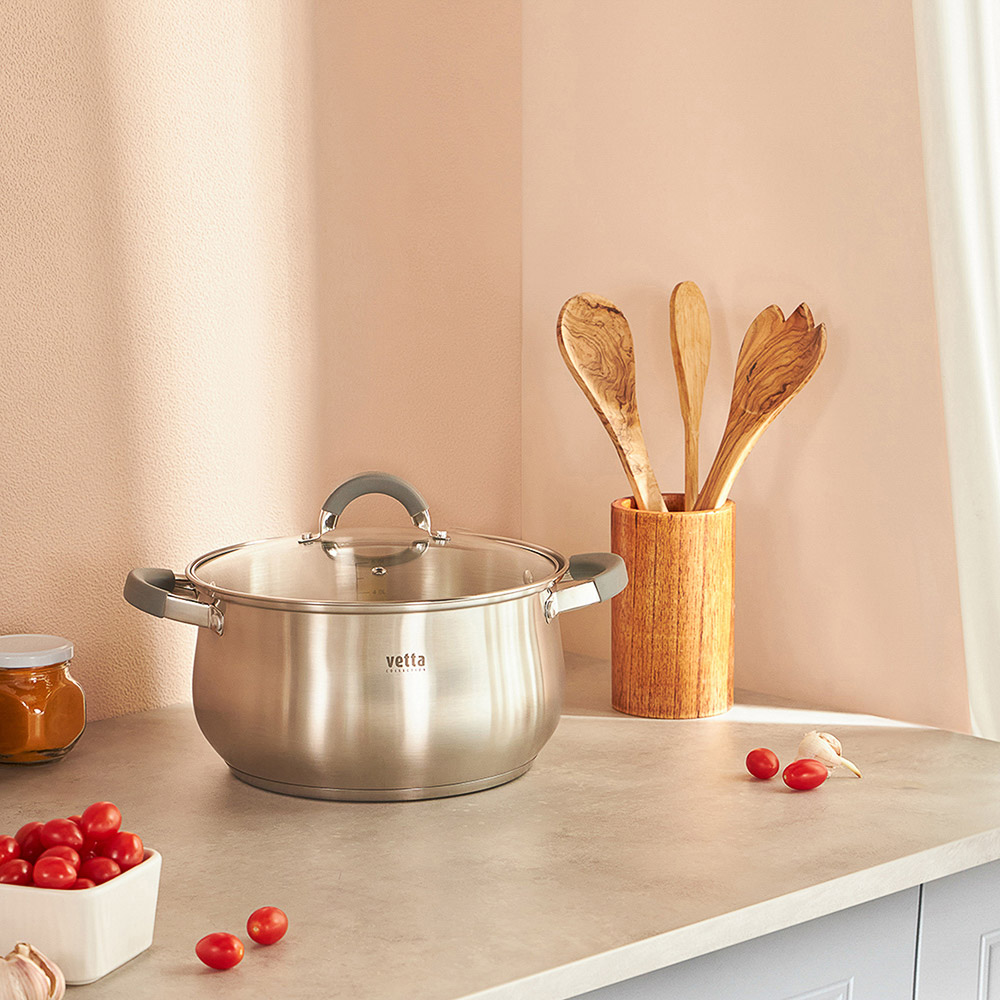 VETTA Вена Кастрюля 24х13,5см. 6,0л. со стекл. крышкой, индукция - #13