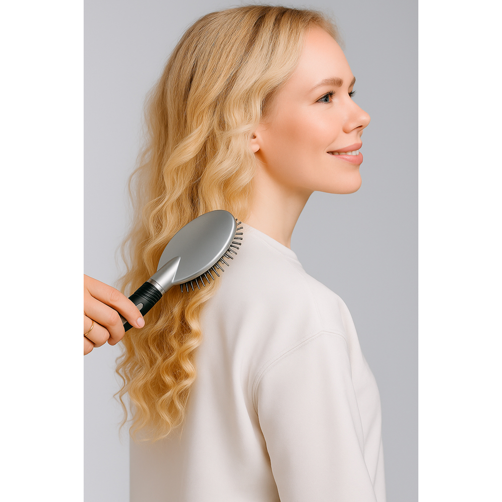 Расческа массажная тм ЮНИLOOK Классика, пластик, 23,8х6см, черно-серая - #6