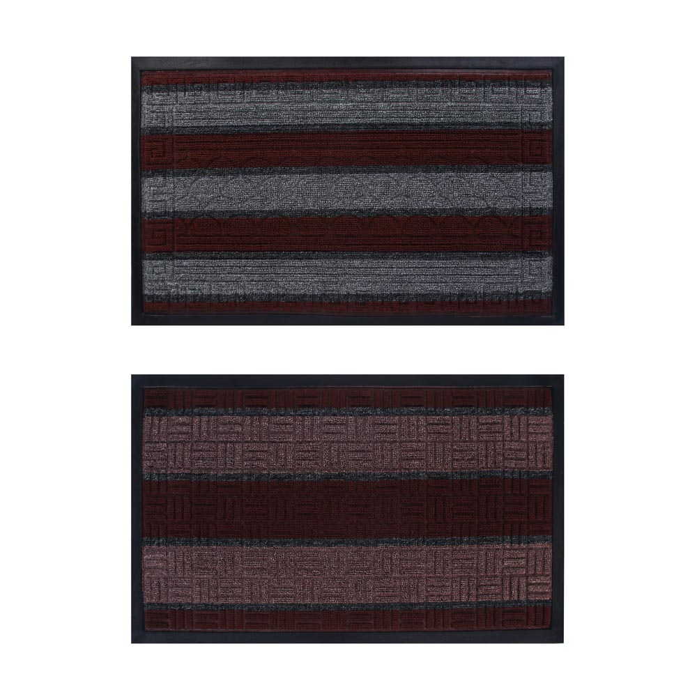 Коврик придверный тм VETTA Folk, ворсовый с резиновой каймой, 45x75см, 2 дизайна - #1