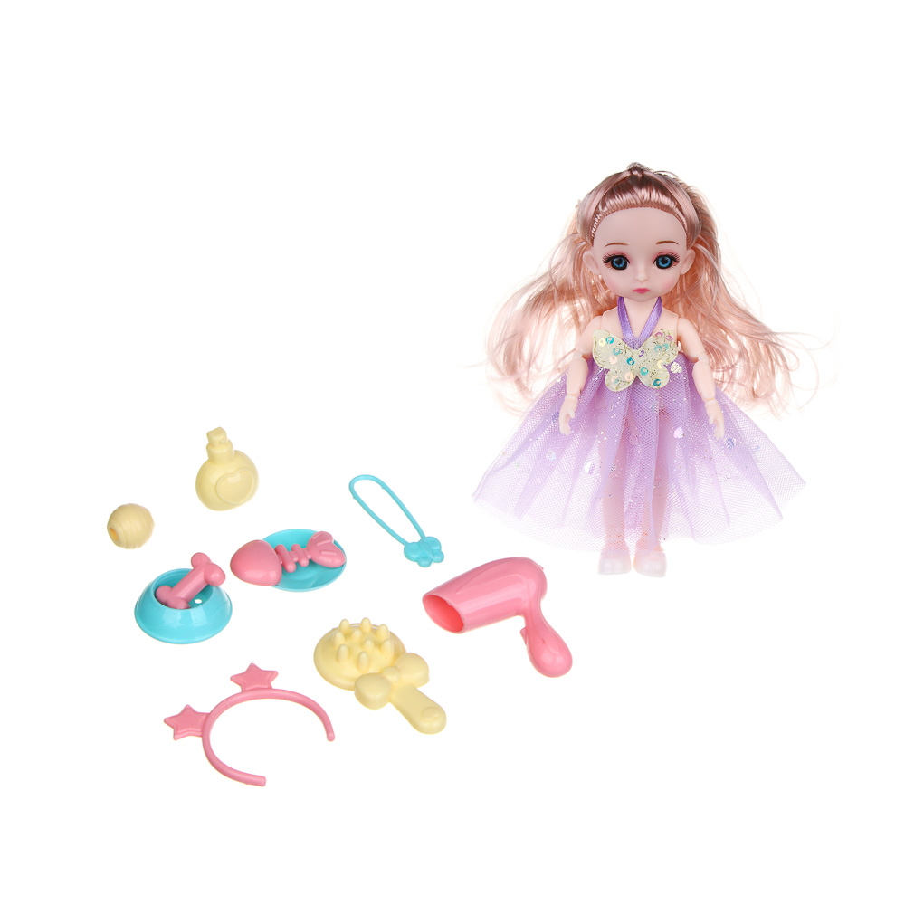 ИГРОЛЕНД Кукла шарнирная 15 см с аксессуарами, PP, ABS, PVC, 22х5,5х20 см, 4 дизайна - #11