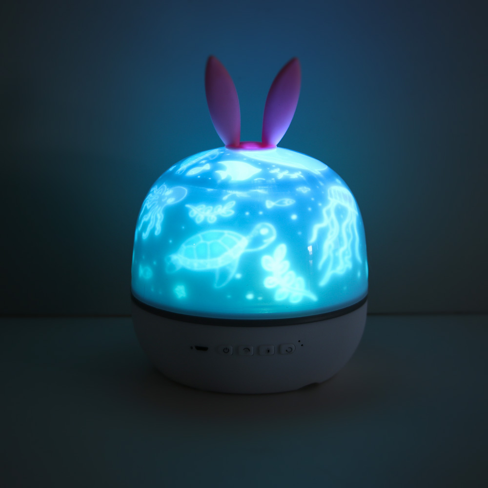 Светильник-ночник проектор BY Зайка, 6 проекций, акб. 1200mAh, USB 5В, белый - #8