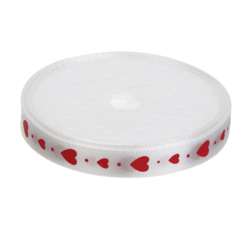 Лента для подарков тм Fntastic "Сердечки", 1 см x 3 м, полиэстер - #1