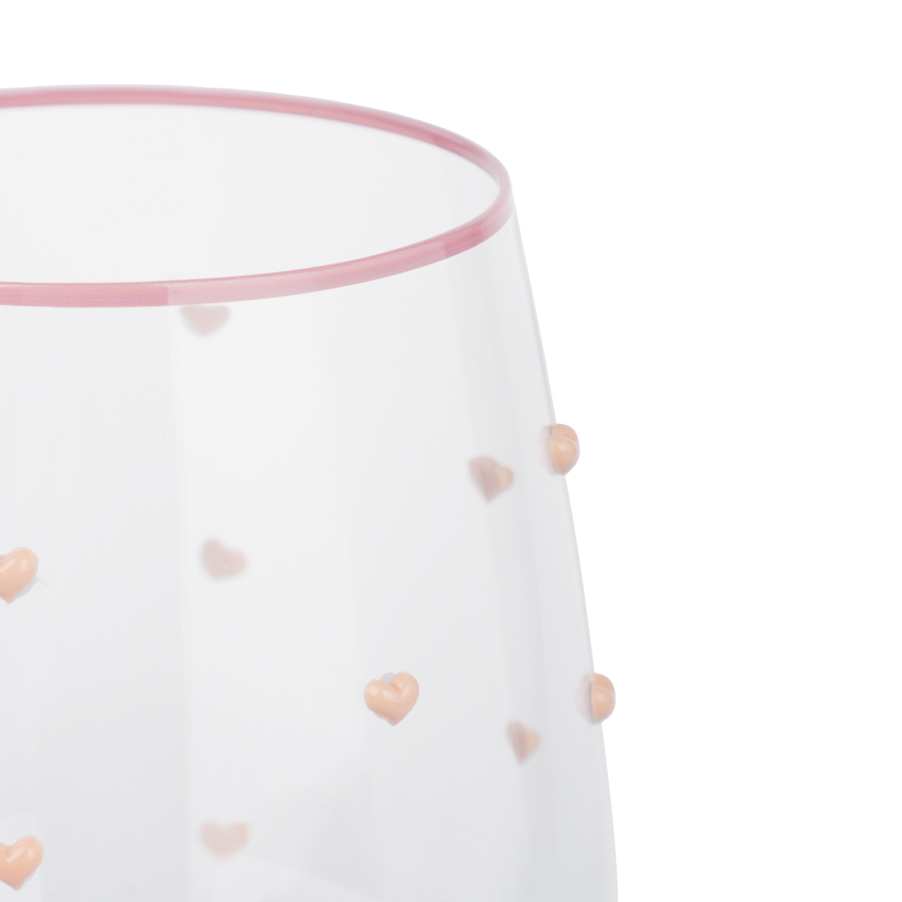 Стакан с сердечками тм MILLIMI Инлав, 520мл, стекло - #2