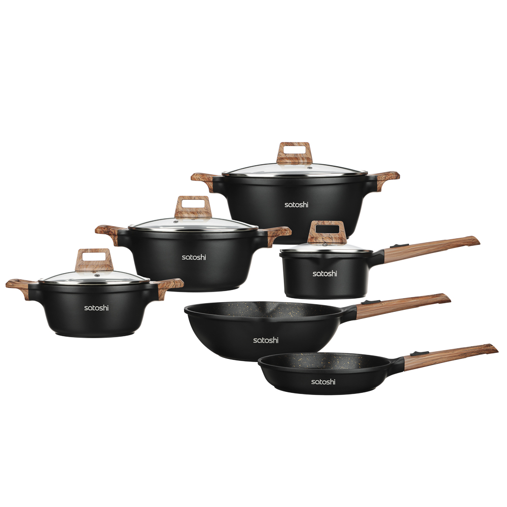SATOSHI Карнуа Наб.посуды 13пр, сков. 24см; сотейн. 28см/4л.; ковш 16см/1,4л.; кастр. 2,5/4/6,5л,инд - #1