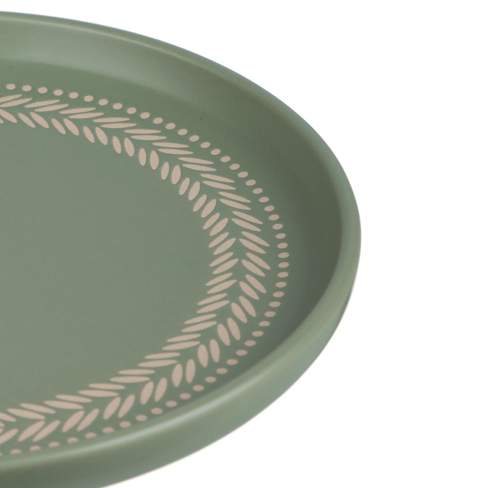 Тарелка закусочная 20см, тм MILLIMI Треция фисташковый, керамика - #3