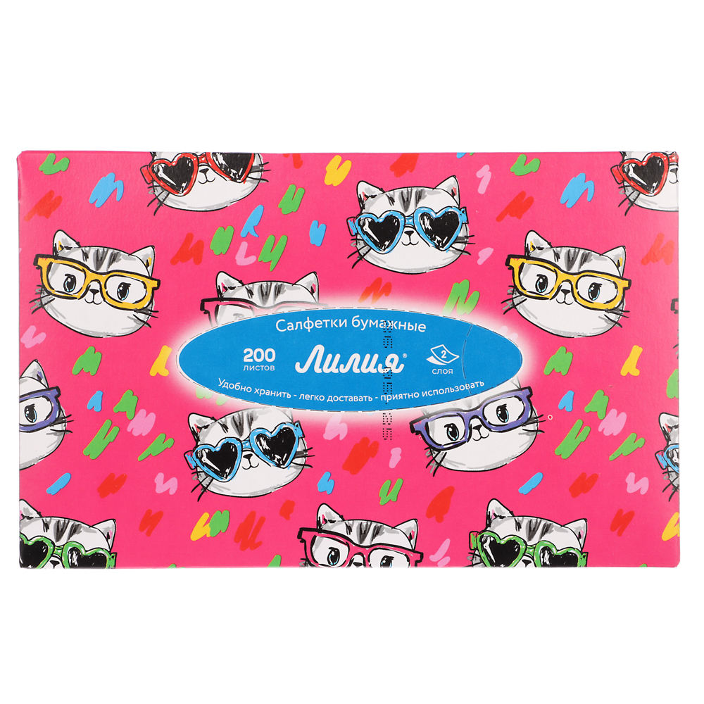 Салфетки бумажные двухслойные Лилия non-stop, 4 дизайна, 200л - #6