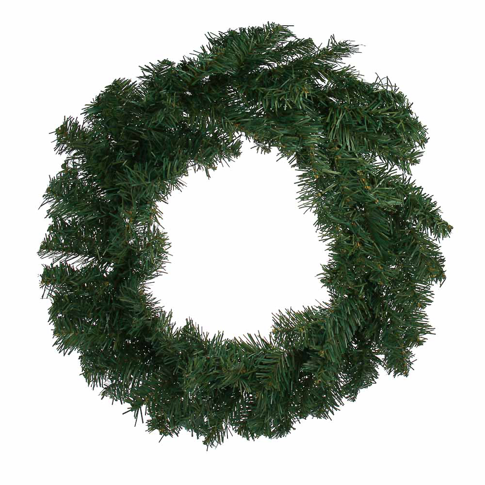 СНОУ БУМ Венок зеленый 50 см ПВХ, 100 веток, 26-89 - #1