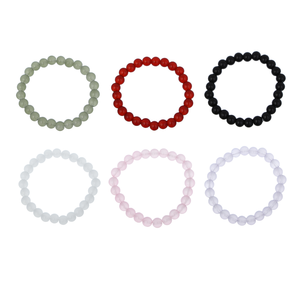 ЮНИLOOK Браслет кошачий глаз, d7см, d бусин 0,8мм, 6 цветов, стекло, #1 - #1