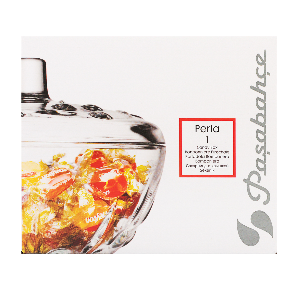 PASABAHCE Перла Сахарница с крышкой 140мм 500мл, стекло, 97236B - #7