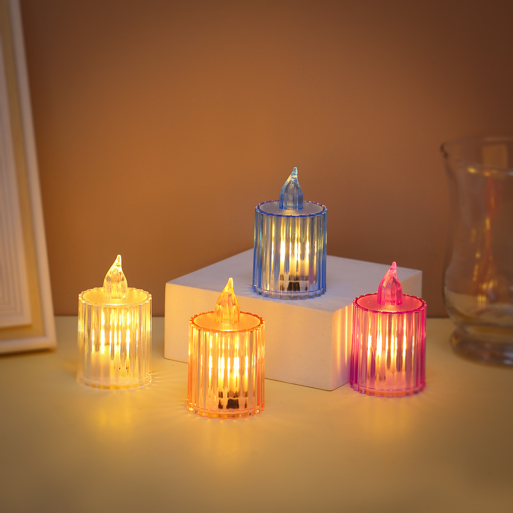 Светильник декор. в виде свечи с LED-подсветкой, 1 режим, полистирол, 3,6х6,5 см, 3хAG10,4цв.,арт.1 - #5