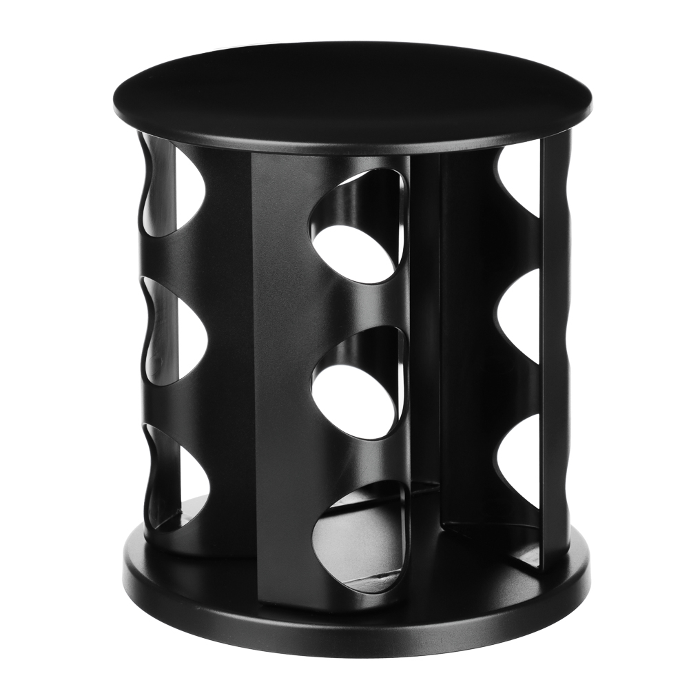 SATOSHI Набор банок для специй 12шт на подставке, 20х20х22см, стекло+ABS пластик, черный - #8