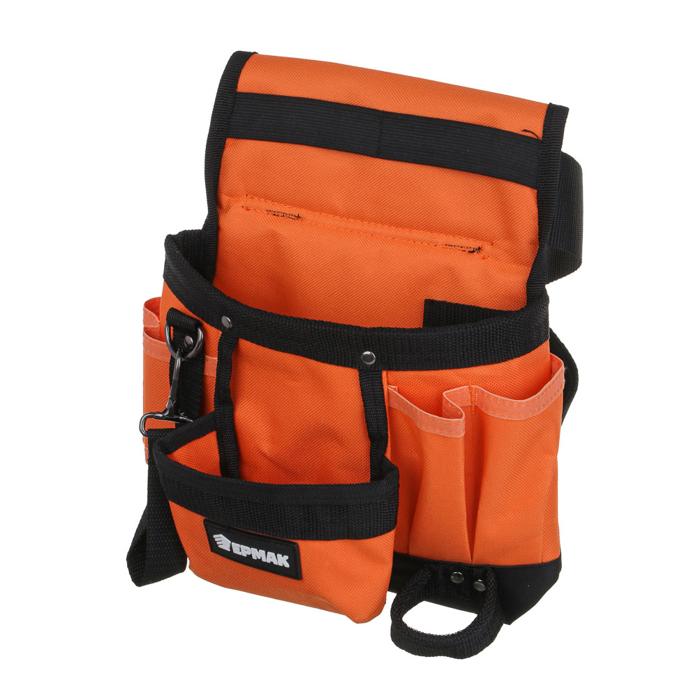 ЕРМАК Сумка-пояс одинарная, держатель для молотка, 6 карманов, 29x24см - #3