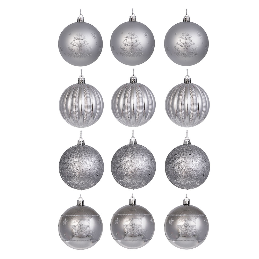 СНОУ БУМ Набор шаров 8см, 12шт, серебро, 26-204 - #1