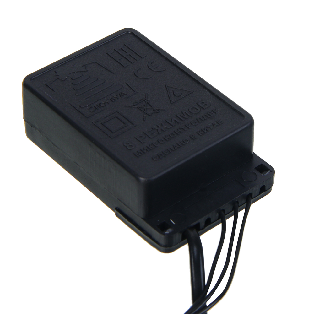 СНОУ БУМ Гирлянда эл. вьюн 10м, 100LED, аква, 8 режимов, ПВХ черный, 220В - #7