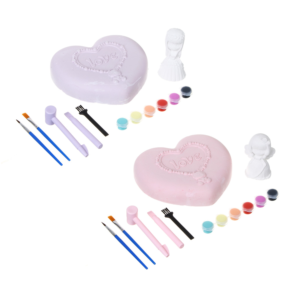 Набор для творчества 2в1 раскраска и раскопки "Поняшки", 38,3х6,5х25см, гипс, PP, акрил, 2 диз. - #1