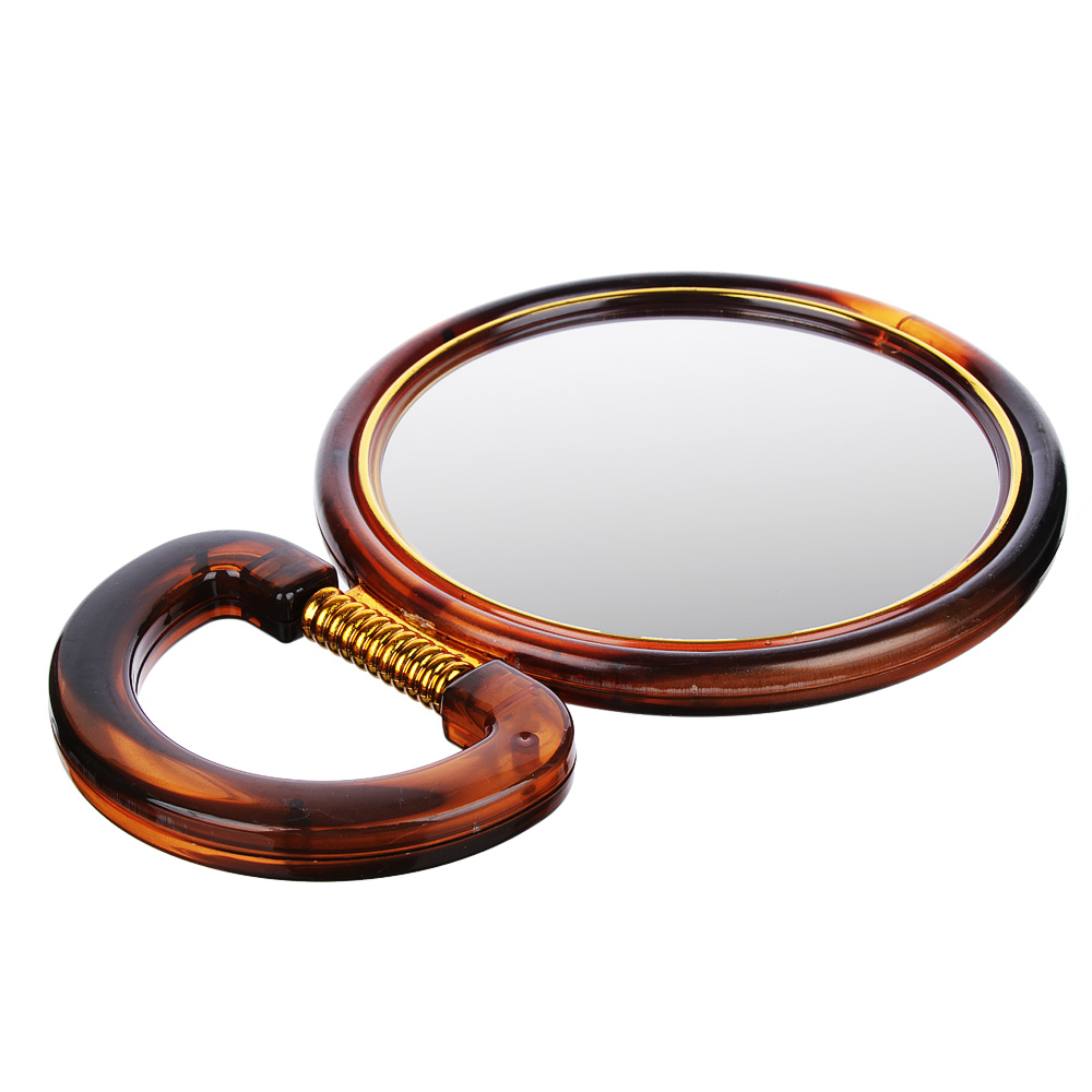 Зеркало настольное круглое ЮниLook, d.14,5 см, коричнево-золотое - #2