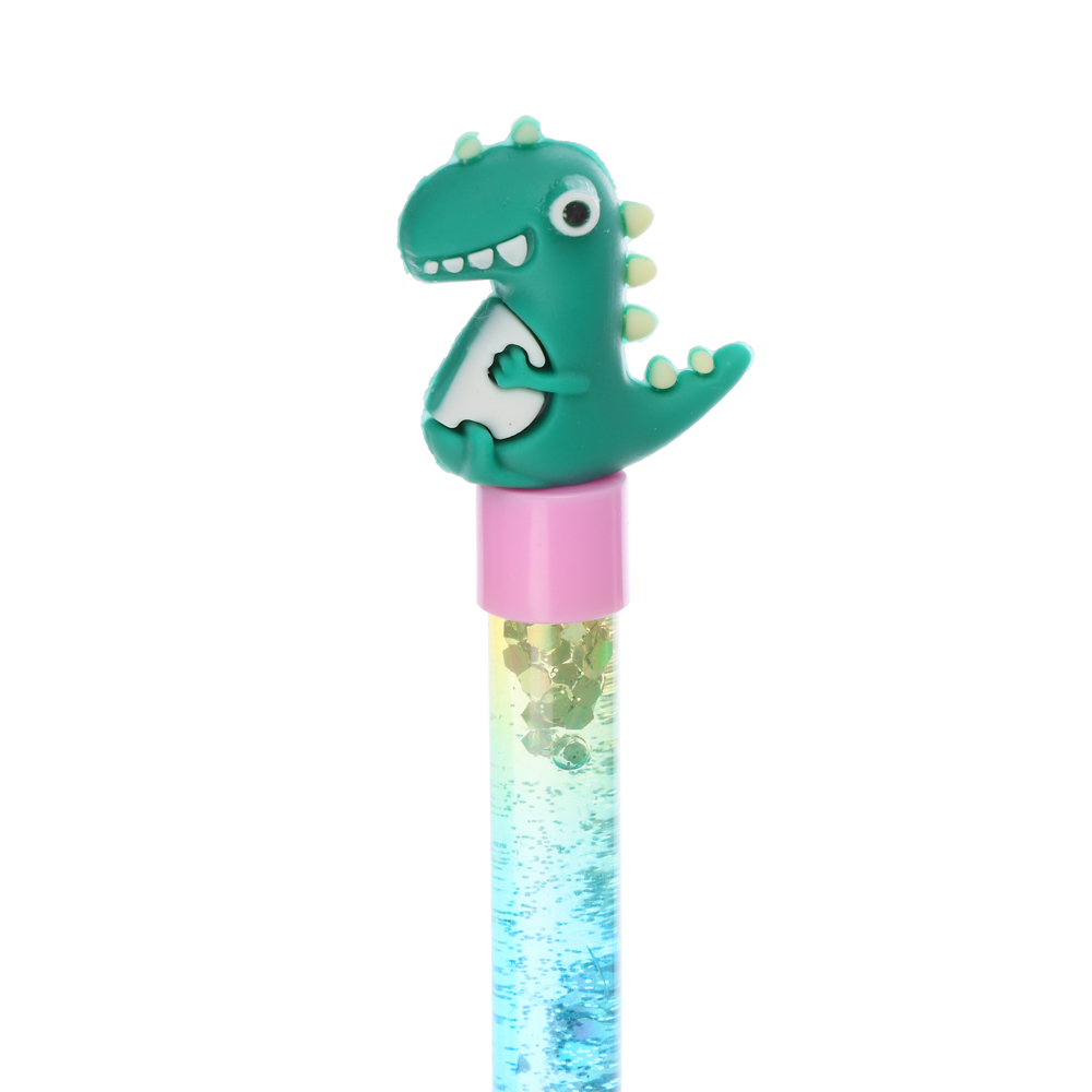ClipStudio Ручка шарик. синяя,с фигуркой в форме динозавра и плавающими блестками,19см,пласт.,4 диз. - #5