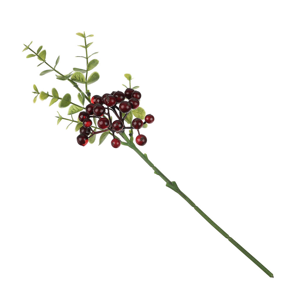 LADECOR Ветка с ягодами искусственная, 34 см, пластик, ткань - #4