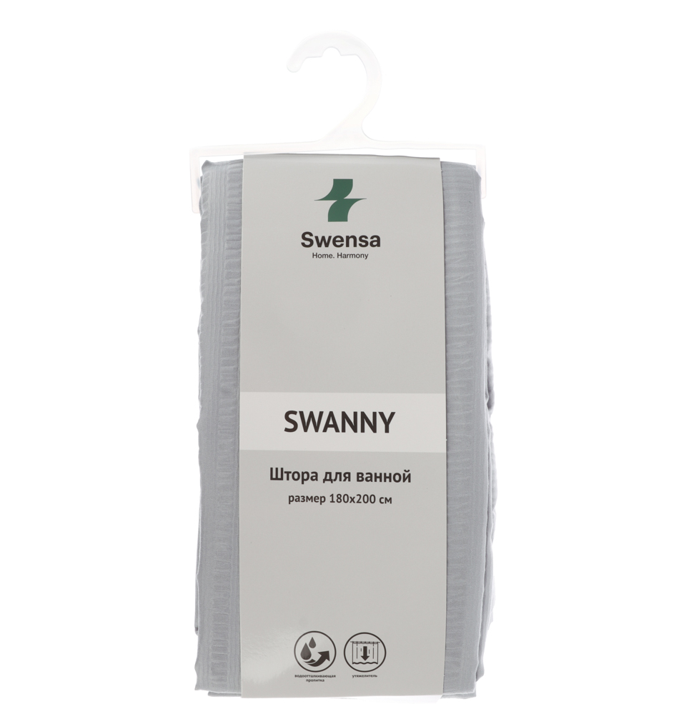 Штора для ванной 180х200см SWANNY, GRANIT5, светло-серый, полиэстер, SWC-80-24-LGR - #5