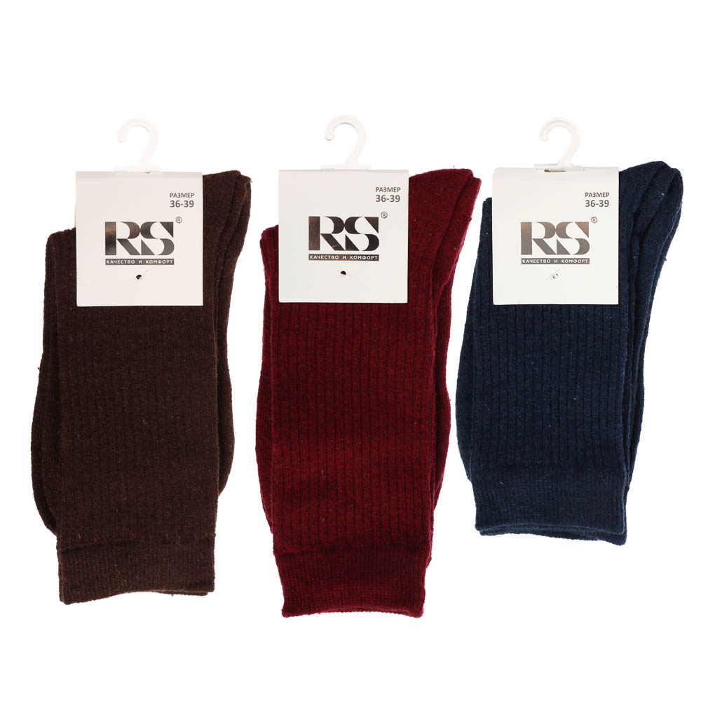 Носки женские "полушерсть" в рубчик, 65% полушерсть, 15% акрил, 10% спандекс, 10% эл, р. 36-39 - #6