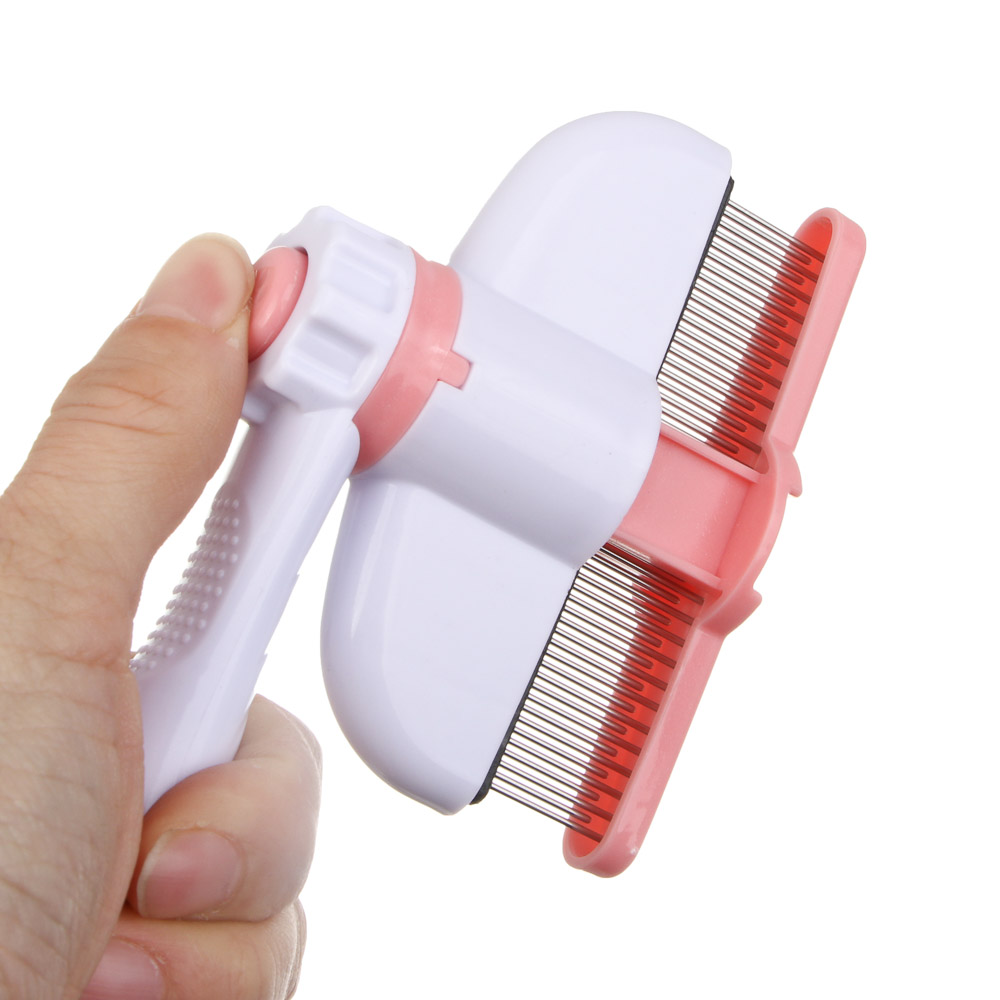 Расческа для животных с кнопкой удаления шерсти тм VETTA, пластик, металл, 18 см - #7