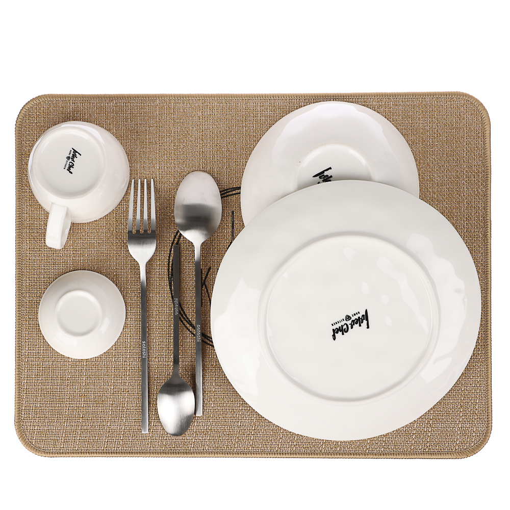 VETTA Коврик для сушки посуды, 40x30 см, искусственный лен, резина - #8