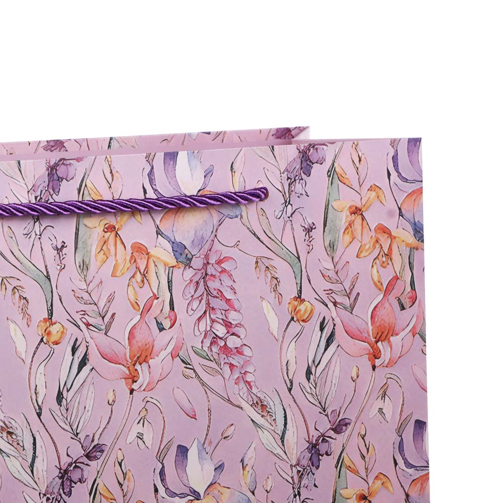 Пакет подарочный бумажный тм LADECOR, L 26x32x10 см, "Цветы" арт 2, 4 дизайна - #3
