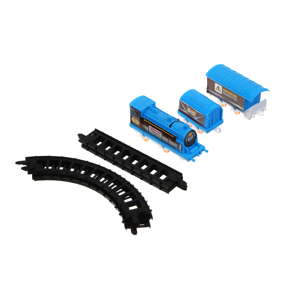 ИГРОЛЕНД Железная дорога "Грузовой поезд", движение, 1хАА, пластик, 25х25х4 см, 4 дизайна - #5