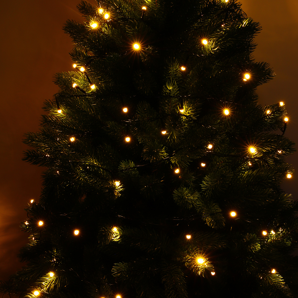 СНОУ БУМ Гирлянда эл. вьюн 10м, 100LED, диод с пузырями, шампань, 8 режимов, ПВХ черный, 220В - #5