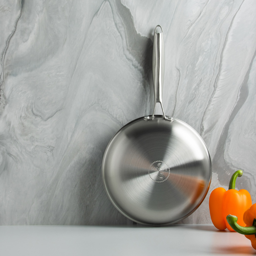 SATOSHI Савона Сковорода Triply 3-х слойная 24х4,3см, нерж.сталь 18/10, антиприг.покр. "соты", инд - #11