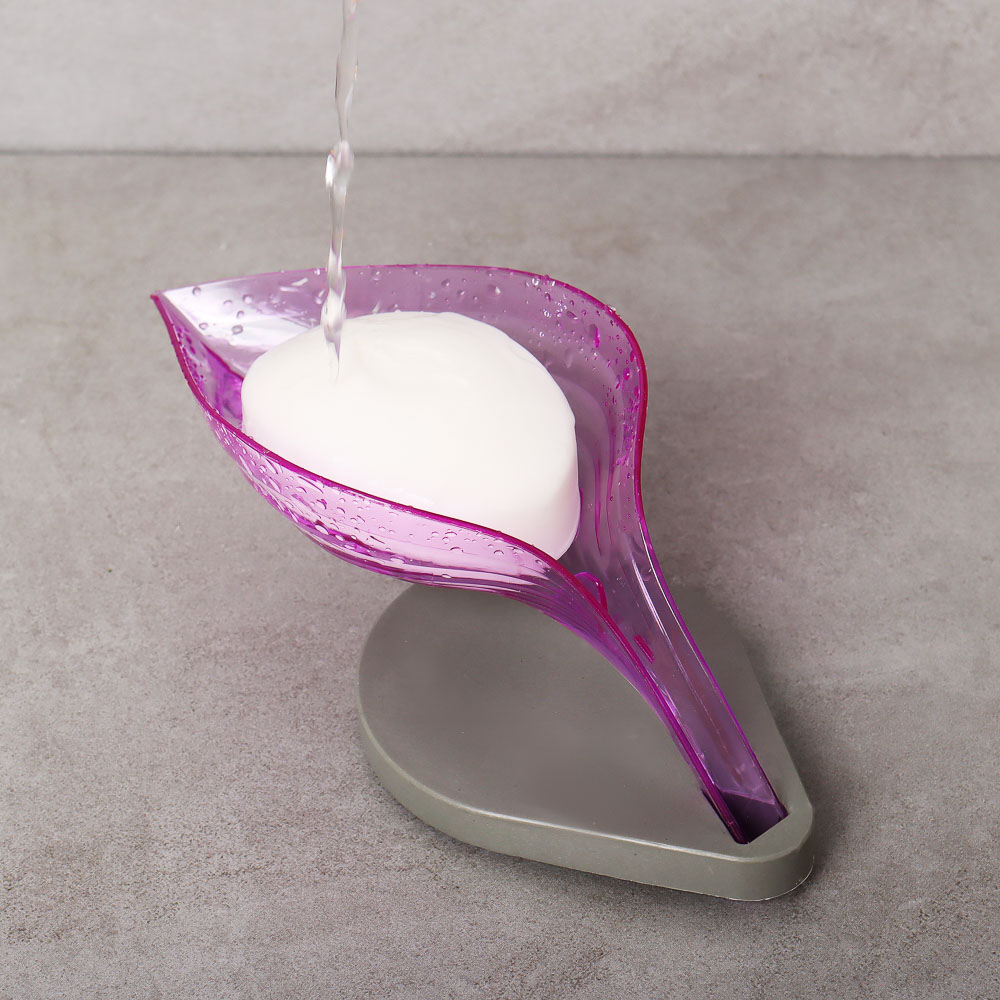VETTA Подставка для мыла и губки со стоком воды "Лист", пластик, 10х9х16,5см, 4 цвета - #5