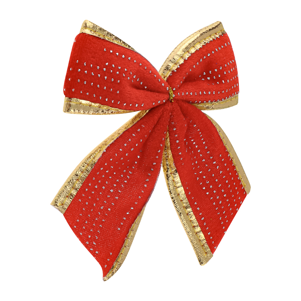 СНОУ БУМ Набор бантов 10x12 см, 4 шт, полиэстер, красный - #3