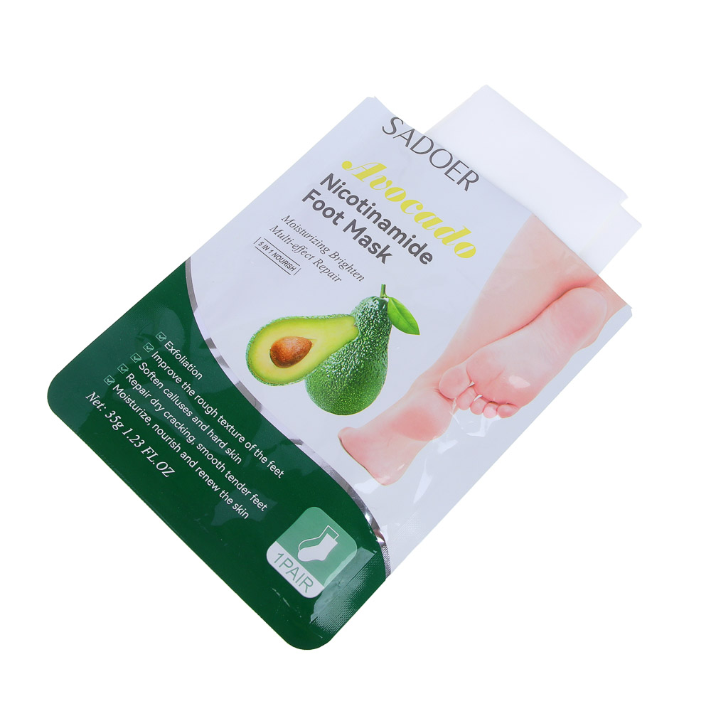 SADOER Маска-носочки для ног отшелушивающая, 35 гр, ниацинамид и авокадо - #3