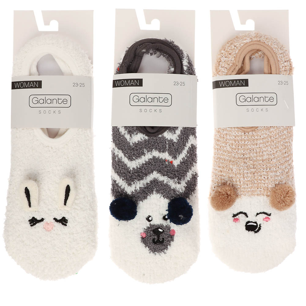 GALANTE Носки-антизаносы с декором, р.23-25, 100% полиэстер, разноцветные - #6