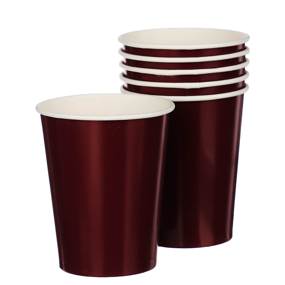 Стакан бордовый, персиковый в асс 250мл 6шт/G - #2