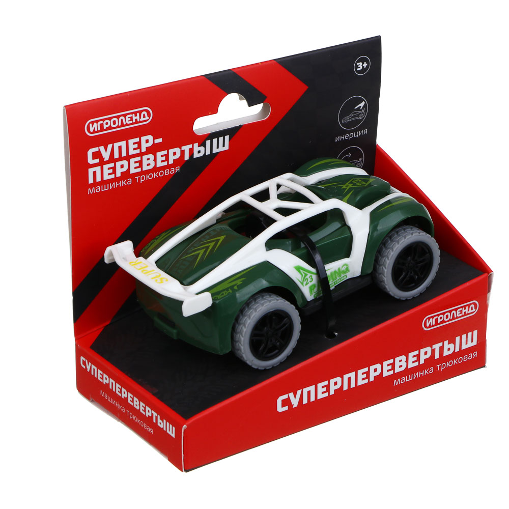 ИГРОЛЕНД Машинка трюковая "Супер перевертыш", инерция, ABS, 10,5х5,5х8,5 см, 8 диз - #3