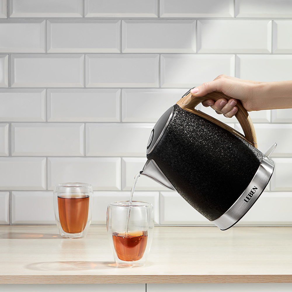 LEBEN Чайник электрический 1,8л, 1850Вт, металл, черный - #23