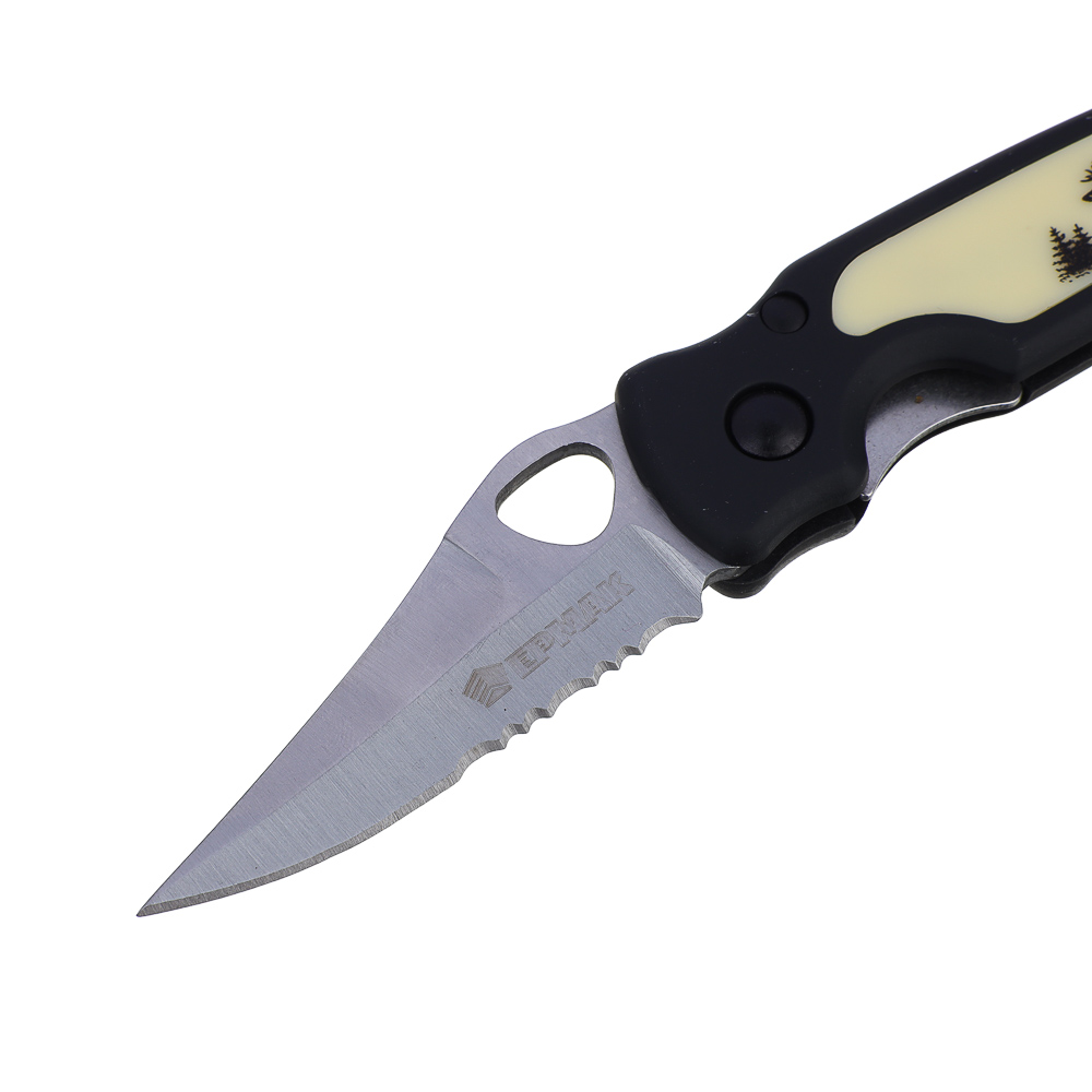 ЕРМАК Нож туристический складной, 15,5см, нерж. сталь, пластик - #3